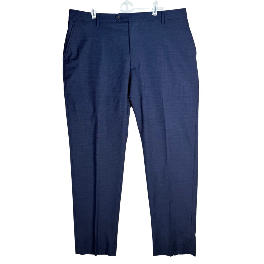 Jos. A. Bank Mens Tailored Fit Separates Dress Pants Navy Blue Wool Blend 40x32